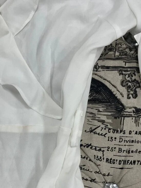 Q+A Ivory Ruffle V-Neck Blouse - Picture 6 of 15